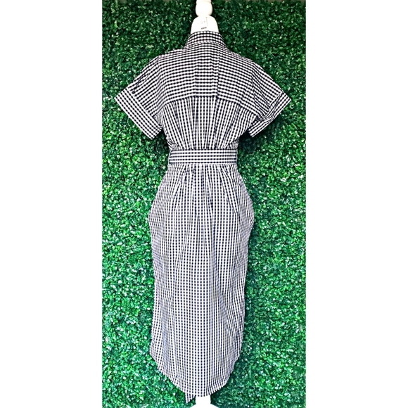 17. J. Crew Relaxed-fit short-sleeve cotton poplin shirtdress in gingham - Picture 3 of 6